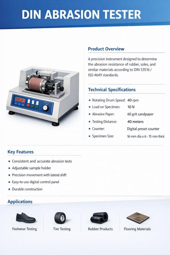 DIN Abrasion Tester brochure design